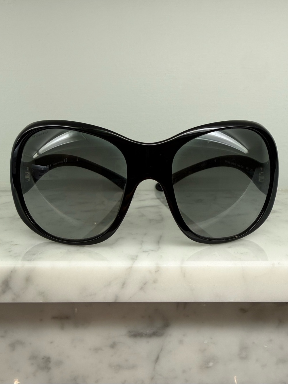Prada Oversized Black Sunglasses with Gray Lenses